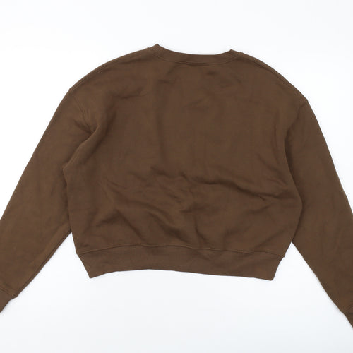 Pull&Bear Womens Brown Cotton Pullover Sweatshirt Size S Pullover