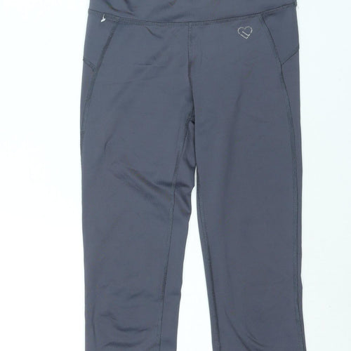 LIVE LOVE DREAM Womens Grey Polyester Capri Leggings Size S L20 in Regular Pullover