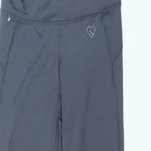 LIVE LOVE DREAM Womens Grey Polyester Capri Leggings Size S L20 in Regular Pullover