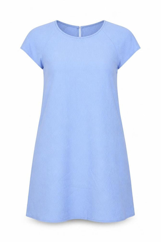 Front view of River Island women’s black polyester a-line, size UK 12, round neck button