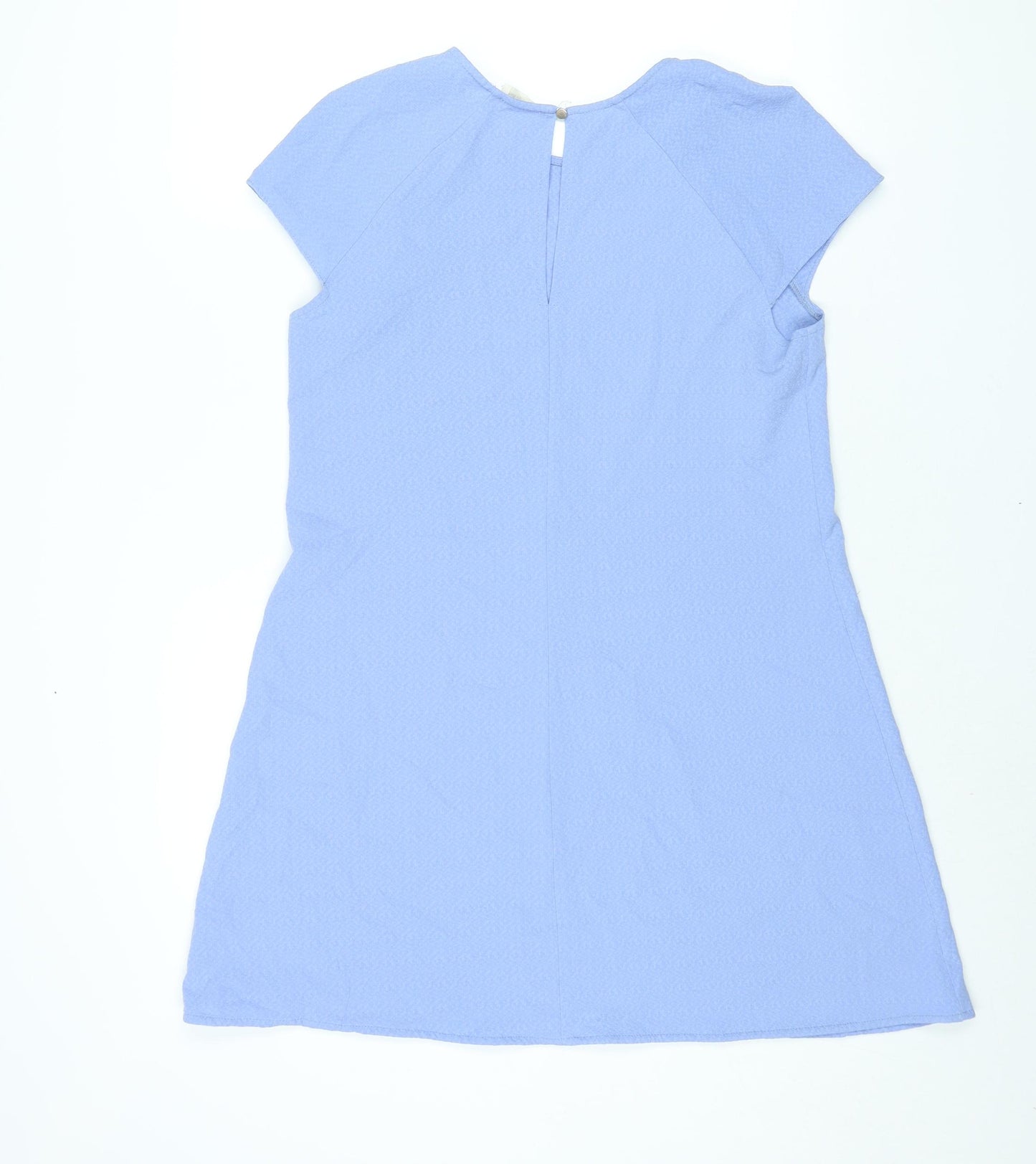 River Island Womens Black Polyester A-Line Size 12 Round Neck Button