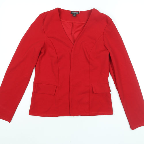 Boohoo Womens Red Jacket Size 12