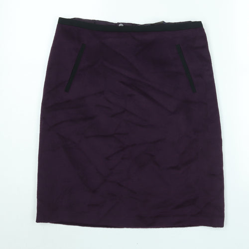 Marks and Spencer Womens Pink Wool A-Line Skirt Size 10 Zip