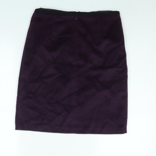Marks and Spencer Womens Pink Wool A-Line Skirt Size 10 Zip