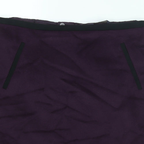 Marks and Spencer Womens Pink Wool A-Line Skirt Size 10 Zip