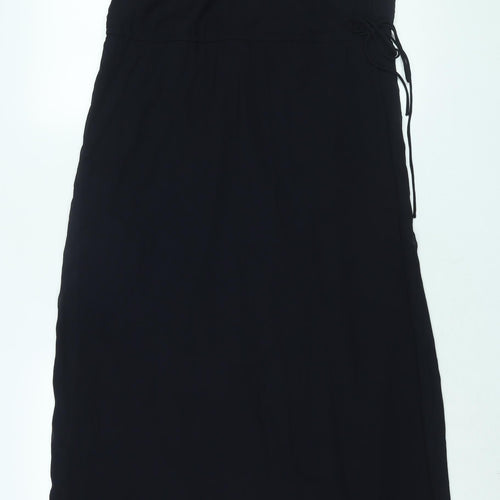 Zara Womens Blue Polyester Maxi Size S Round Neck Tie - Beaded Neckline