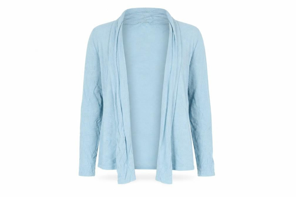 Minuet Womens Blue V-Neck Linen Cardigan Jumper Size S