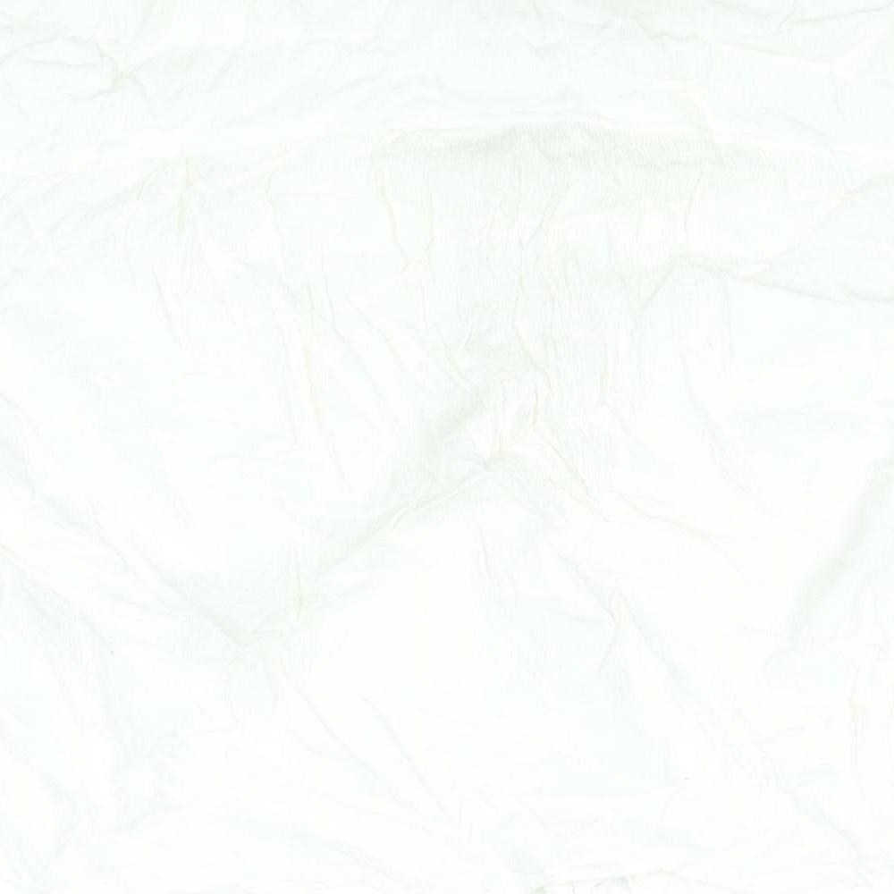 H&M Womens Ivory Viscose Basic Blouse Size L Collared - Tie