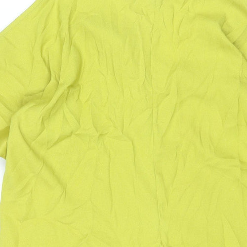 River Island Womens Green Polyester Basic Blouse Size 10 V-Neck - Cold Shoulder Vented