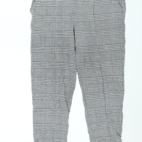 Lands' End Womens Blue Check Cotton Trousers Size M L26 in Regular