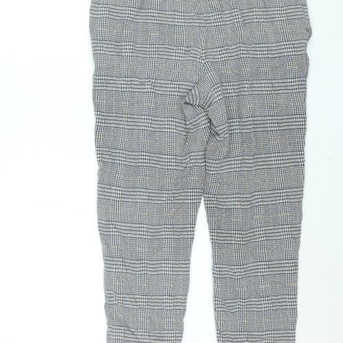 Lands' End Womens Blue Check Cotton Trousers Size M L26 in Regular