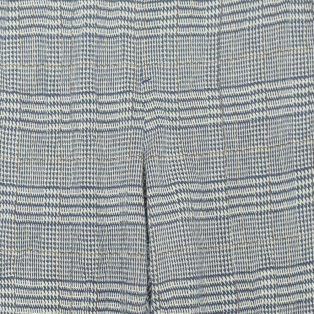 Lands' End Womens Blue Check Cotton Trousers Size M L26 in Regular