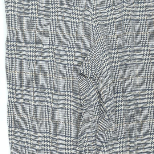 Lands' End Womens Blue Check Cotton Trousers Size M L26 in Regular