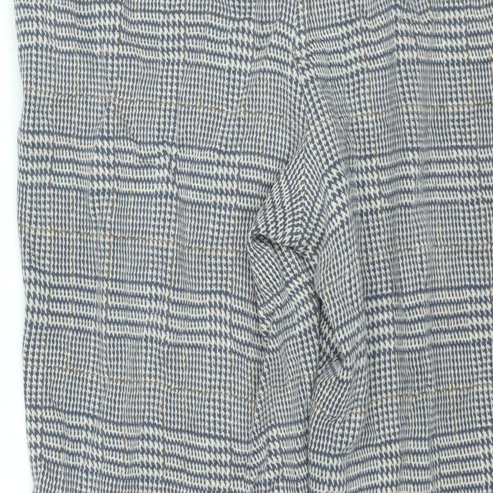 Lands' End Womens Blue Check Cotton Trousers Size M L26 in Regular