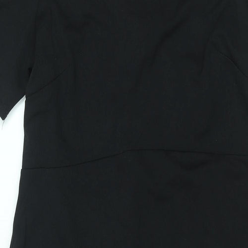 ASOS Womens Black Polyester Bodycon Size 10 Round Neck Zip - Cut Out