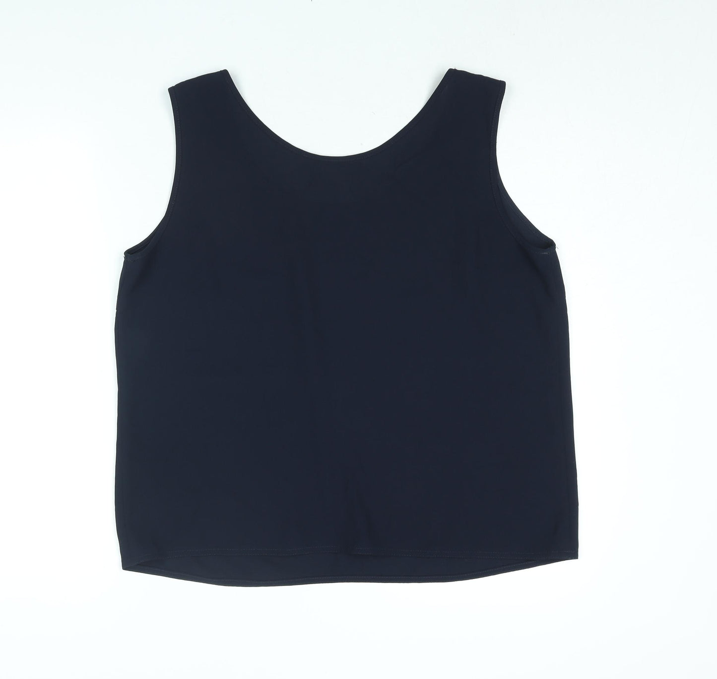 Frank Usher Womens Blue Polyester Camisole Blouse Size 18 Round Neck