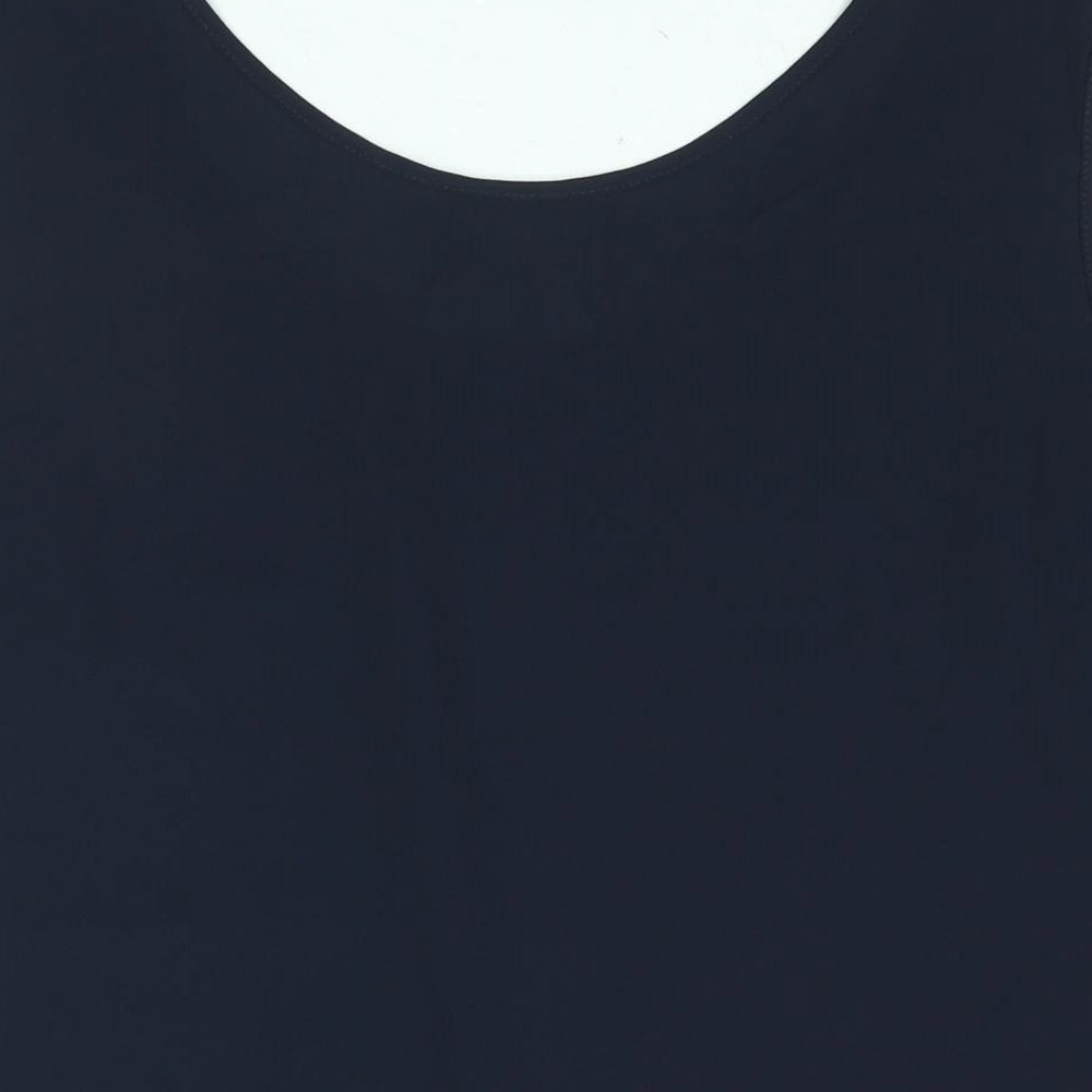 Frank Usher Womens Blue Polyester Camisole Blouse Size 18 Round Neck