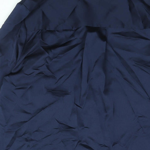 Marks and Spencer Womens Blue Polyester Basic Button-Up Size 10 Collared