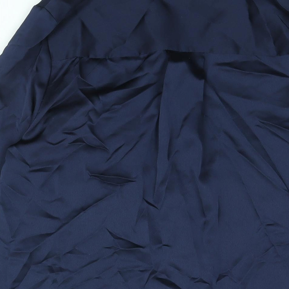 Marks and Spencer Womens Blue Polyester Basic Button-Up Size 10 Collared