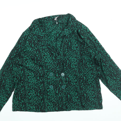 Influence Womens Green Geometric Polyester Basic Blouse Size 20 Collared - Double Breasted