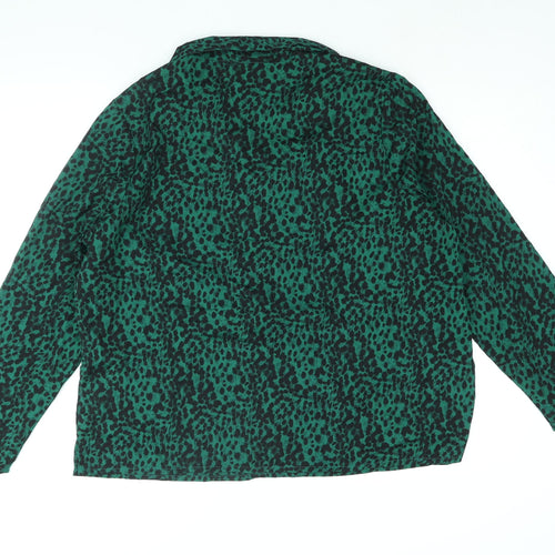 Influence Womens Green Geometric Polyester Basic Blouse Size 20 Collared - Double Breasted