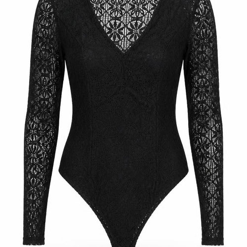 Apricot Womens Black Nylon Bodysuit One-Piece Size 10 Snap