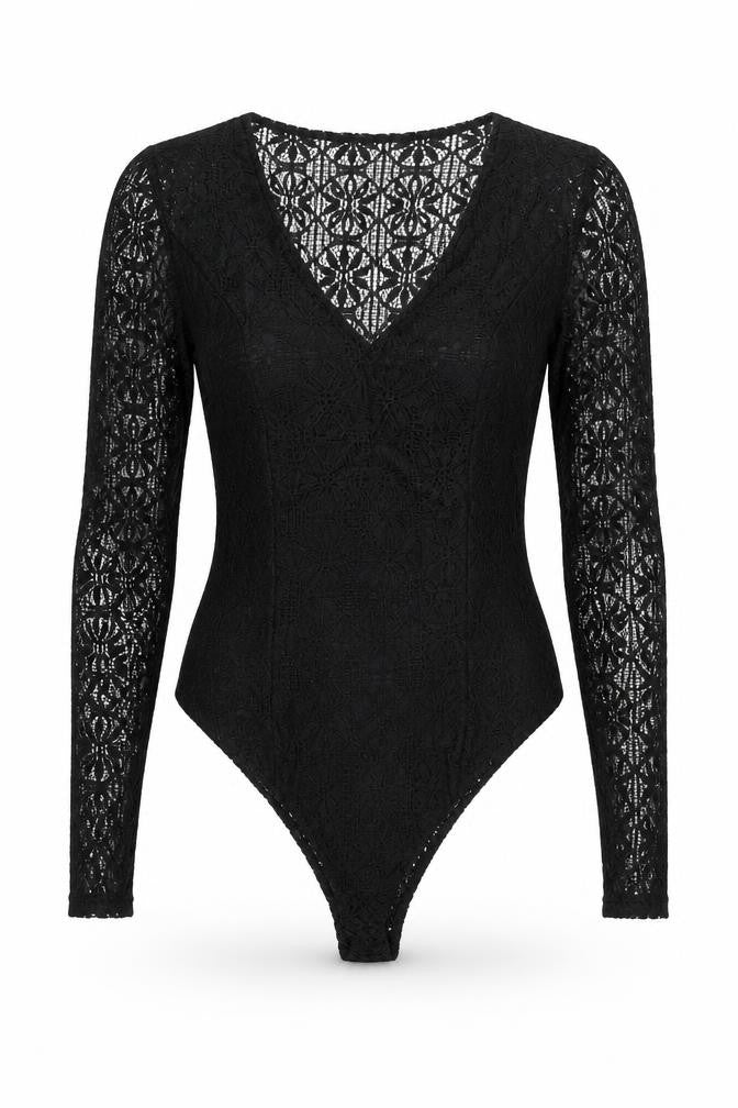 Apricot Womens Black Nylon Bodysuit One-Piece Size 10 Snap