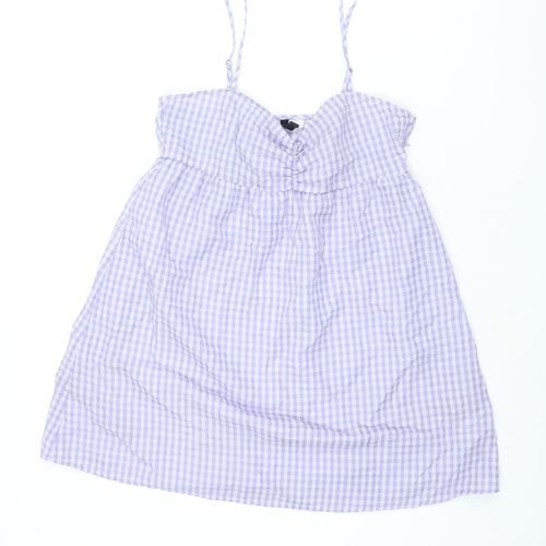 Divided by H&M Womens Purple Gingham Polyester A-Line Size 12 Sweetheart Zip