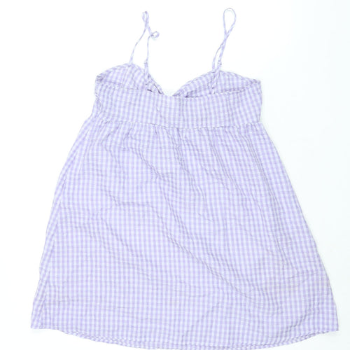 Divided by H&M Womens Purple Gingham Polyester A-Line Size 12 Sweetheart Zip