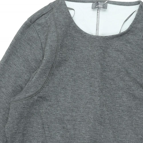 Yessica Womens Grey Polyester Shift Size 18 Round Neck Zip