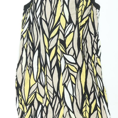 Per Se Womens Multicoloured Geometric Polyester Sheath Size 16 Round Neck Zip