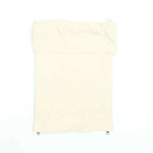 Zara Womens Beige Polyester Basic Blouse Size S Square Neck