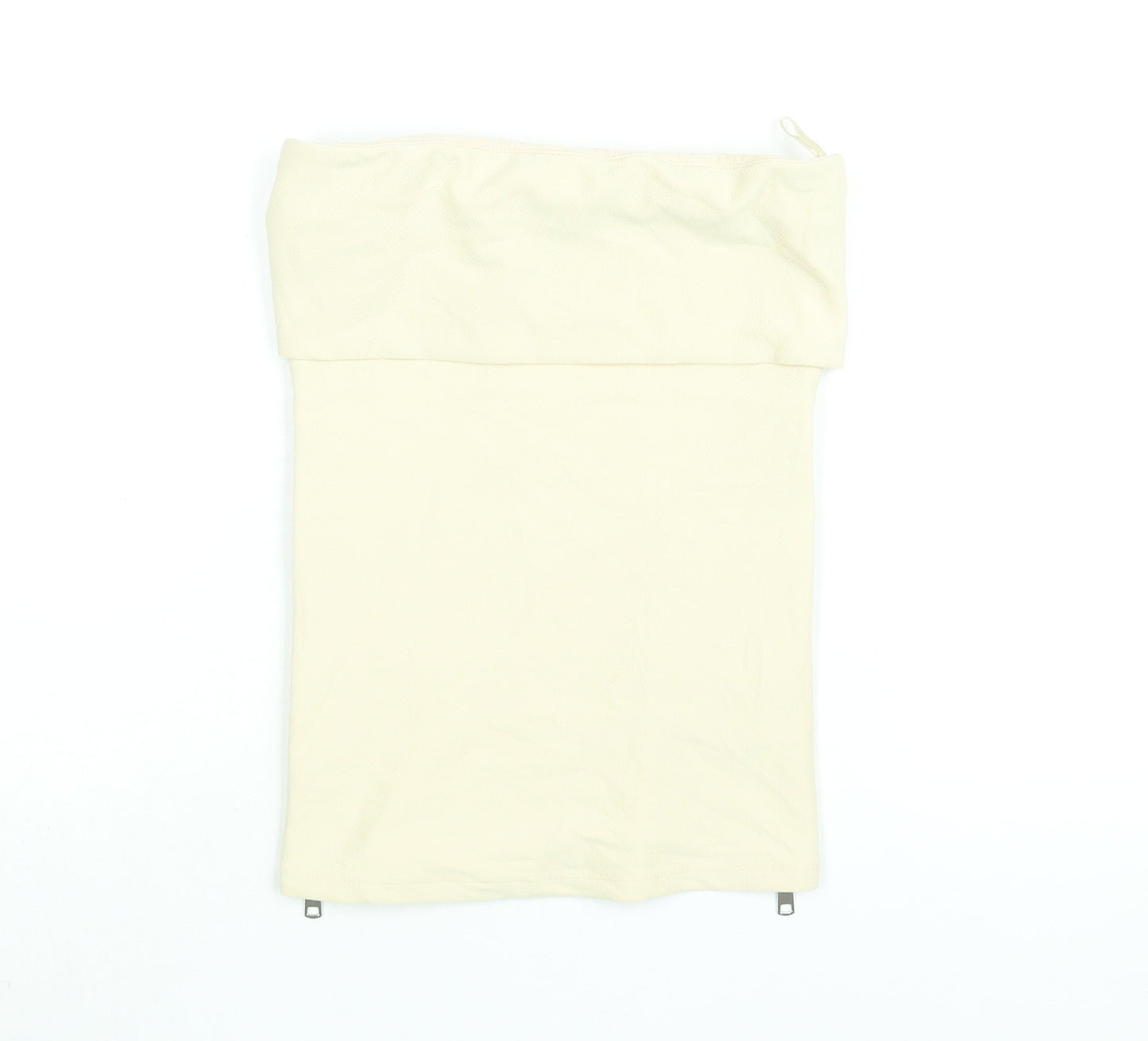 Zara Womens Beige Polyester Basic Blouse Size S Square Neck