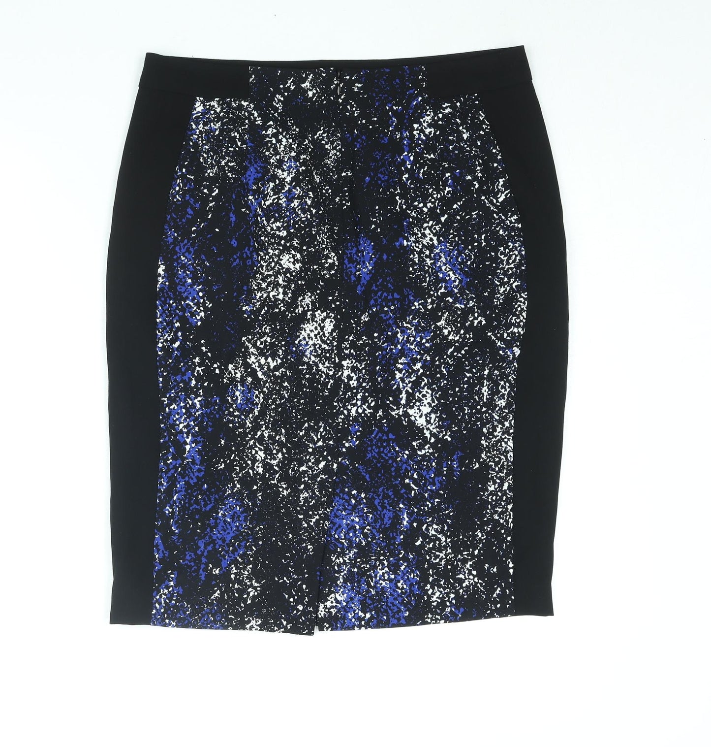 Planet Womens Black Geometric Polyester Straight & Pencil Skirt Size 10 Zip