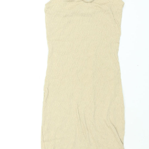 Divided by H&M Womens Beige Polyester Mini Size XS Halter Tie