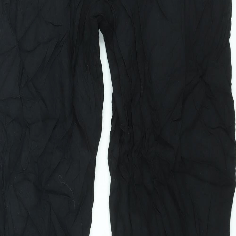 Divided by H&M Womens Black Viscose Trousers Size 14 L24 in Regular