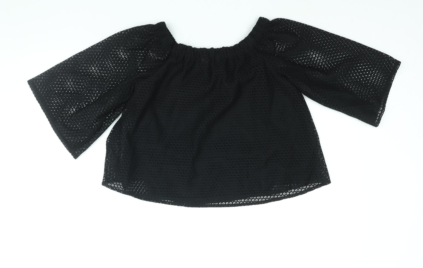 Maje Womens Black Polyester Basic Blouse Size 6 Round Neck