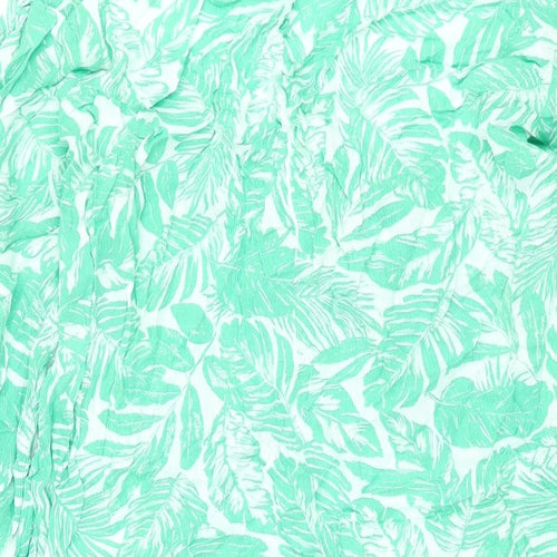Yours Womens Green Geometric Viscose Basic Blouse Size 16 Scoop Neck