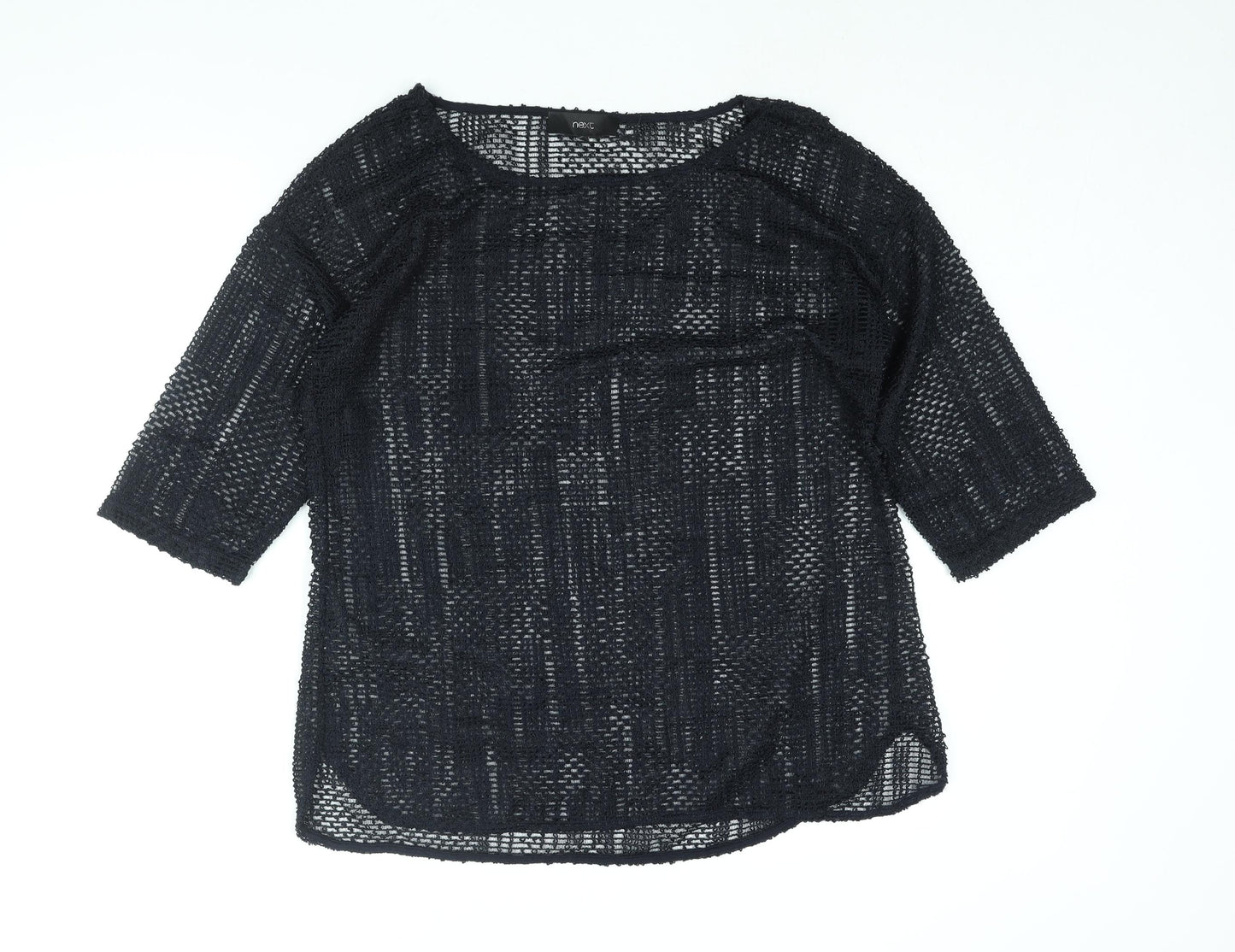NEXT Womens Blue Polyester Basic Blouse Size 16 Round Neck
