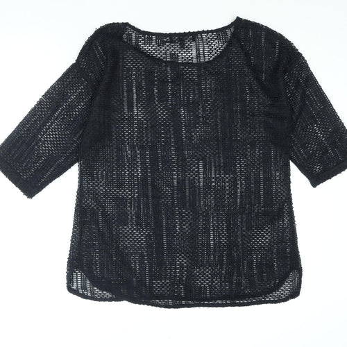 NEXT Womens Blue Polyester Basic Blouse Size 16 Round Neck