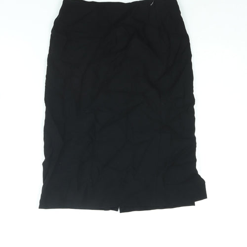 CARACTERE Womens Black Wool Straight & Pencil Skirt Size 10 Zip