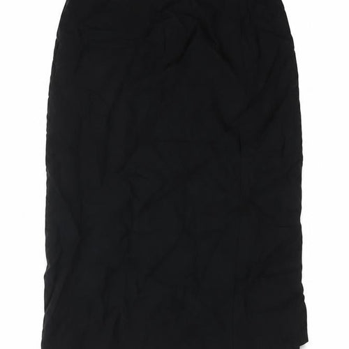 CARACTERE Womens Black Wool Straight & Pencil Skirt Size 10 Zip
