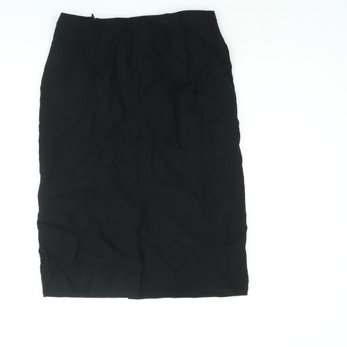 CARACTERE Womens Black Wool Straight & Pencil Skirt Size 10 Zip
