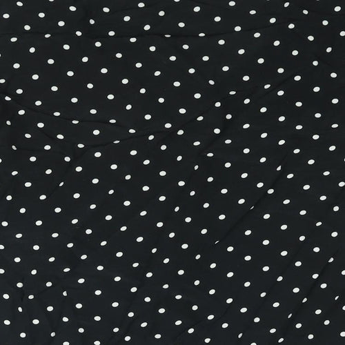 Editor's Cut Womens Black Polka Dot Viscose Basic Blouse Size 12 V-Neck