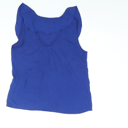 Zara Womens Blue Polyester Camisole Blouse Size S V-Neck - Frill