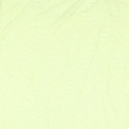 Per Una Womens Yellow Polyester Basic Blouse Size 16 Round Neck - Lace Detail Textured