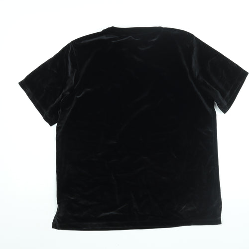 NEXT Womens Black Polyester Basic Blouse Size 14 Round Neck