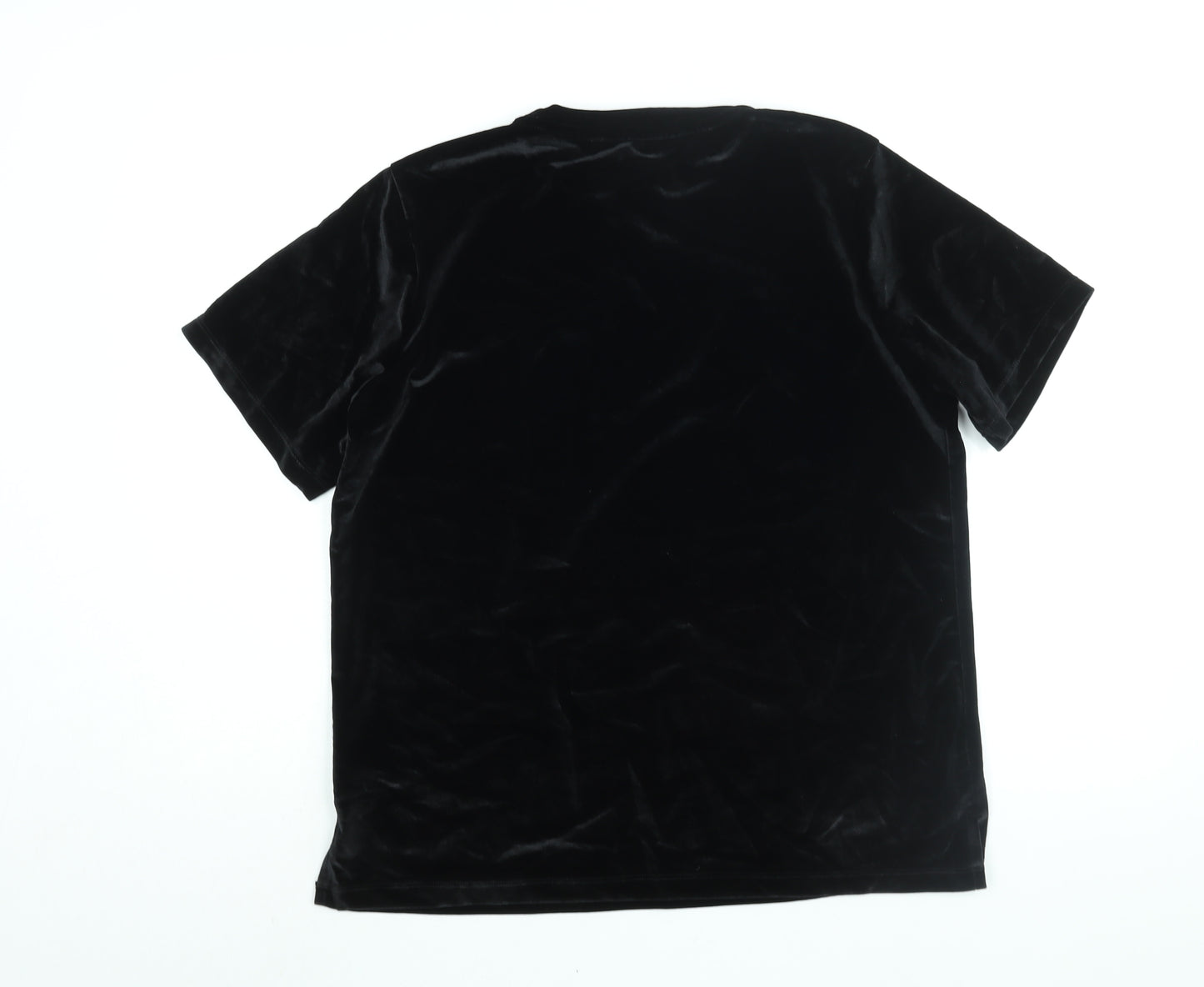 NEXT Womens Black Polyester Basic Blouse Size 14 Round Neck