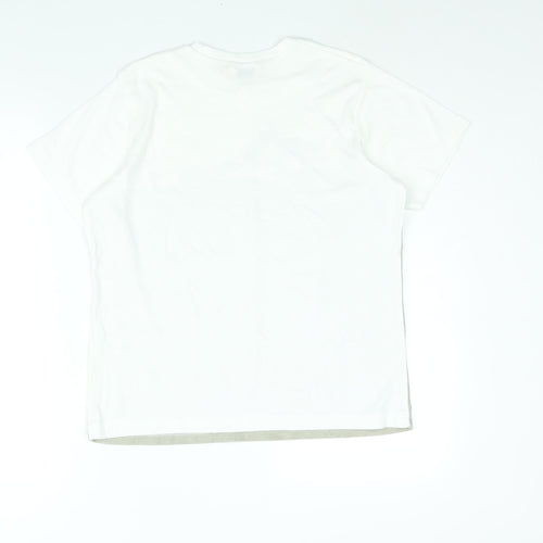 Bonmarché Womens White Colourblock Polyester Basic T-Shirt Size S Round Neck - Floral Print