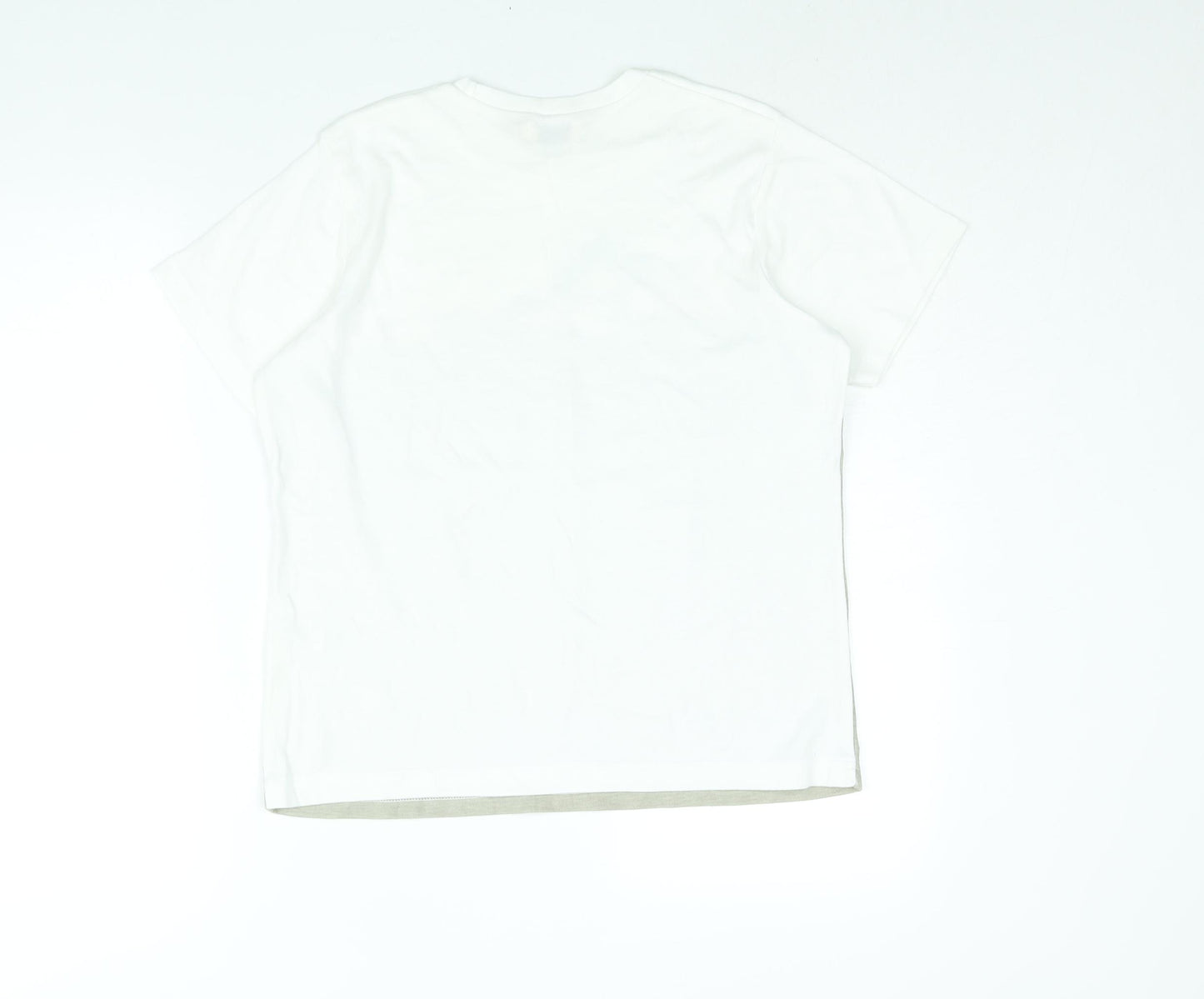 Bonmarché Womens White Colourblock Polyester Basic T-Shirt Size S Round Neck - Floral Print
